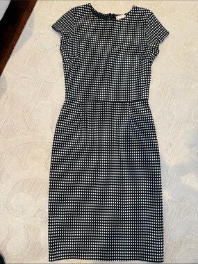 Black and White Check Midi Dress